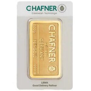 c.hafner 100g minted gold bar