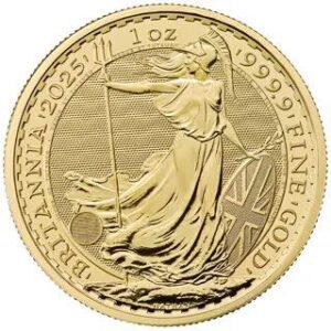 pièce d'or britannia 2025 de 1 oz (royaume uni) tube complet de 10 pièces